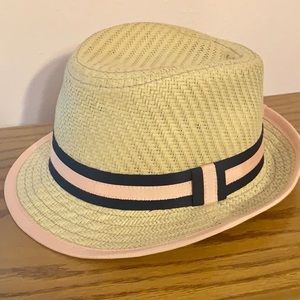 J.Crew Panama Hat - Pink & Navy